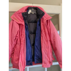 Columbia Whirlibird Pink Ski Coat. Zip Out Puffer Ladies Medium Down Jacket